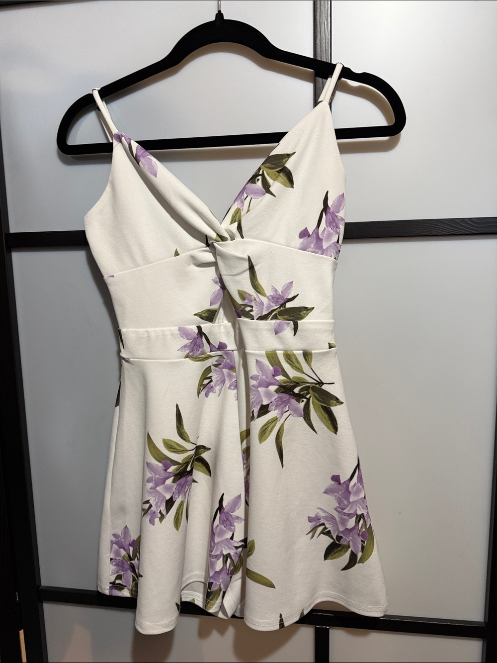Windsor White Romper with Lavender Floral Print